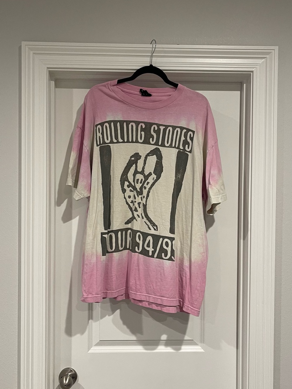 Rolling Stones Pink & Cream Tie-Dye Short Sleeve Tee